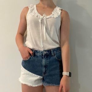 A shear, simple white blouse… a staple for the closet!